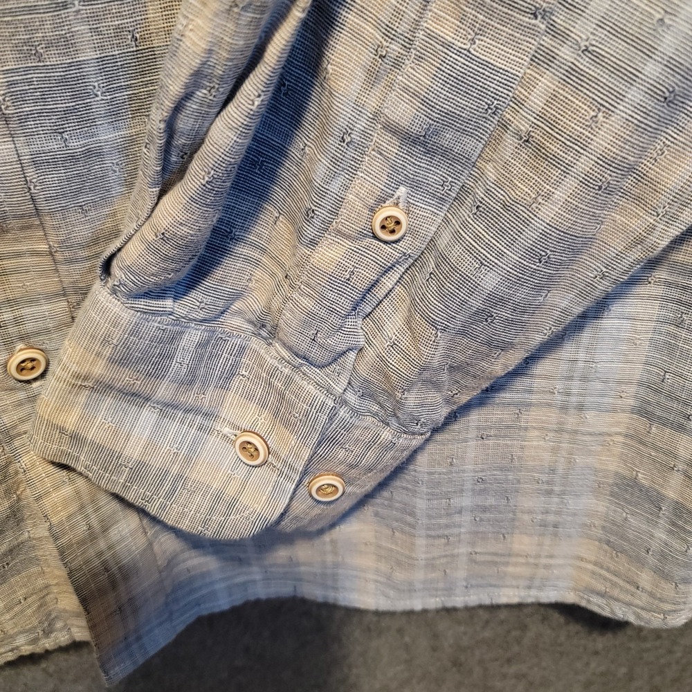 ROWM Men's Blue Plaid Long Sleeve Shirt Lrg - Picture 8 of 14